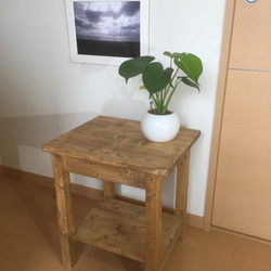⌘天然仕上げ⌘【無垢材】サイドテーブル コーヒーテーブル  飾り棚 1枚目の画像