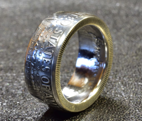 ビンテージ（銀貨）ケネディハーフダラーで指輪お作りします　 3枚目の画像