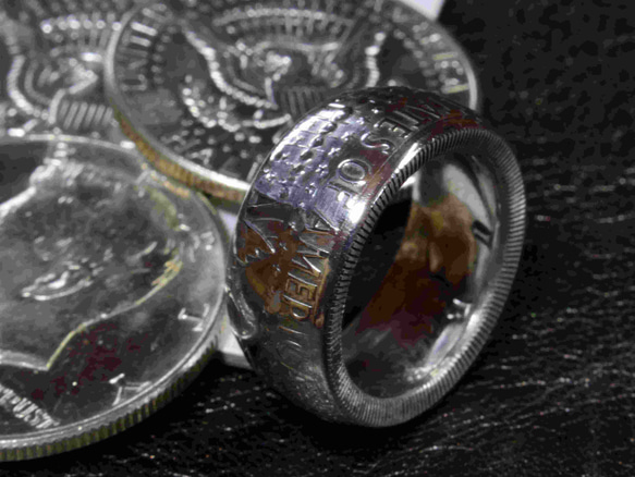 ビンテージ（銀貨）ケネディハーフダラーで指輪お作りします　 4枚目の画像