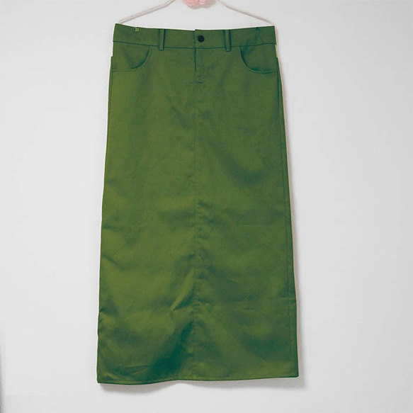 【送料無料！】シンプルで合わせやすいチノロングスカート 6枚目の画像