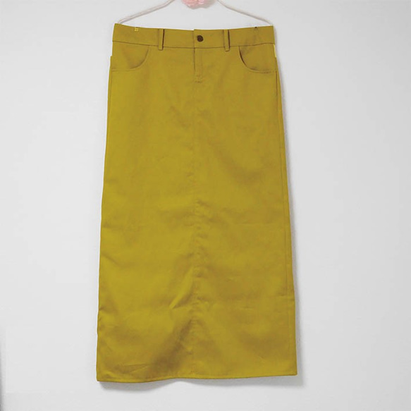 【送料無料！】シンプルで合わせやすいチノロングスカート 7枚目の画像
