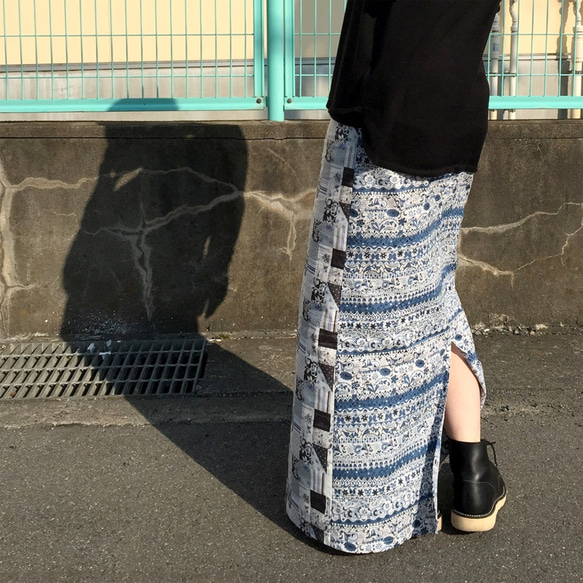 フラワーパターンロングスカート 3枚目の画像