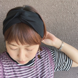 ◆新高品質！ [秘魯棉羅紋頭巾] 2way ribbon hair band 第7張的照片