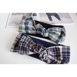 Ribbon headband colorful checked pattern x pattern 第1張的照片