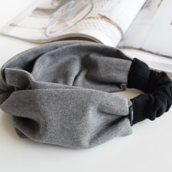 【organic Tシャツ素材】 ヘアバンド 101 ✳︎ 単色 ライトグレー 3枚目の画像