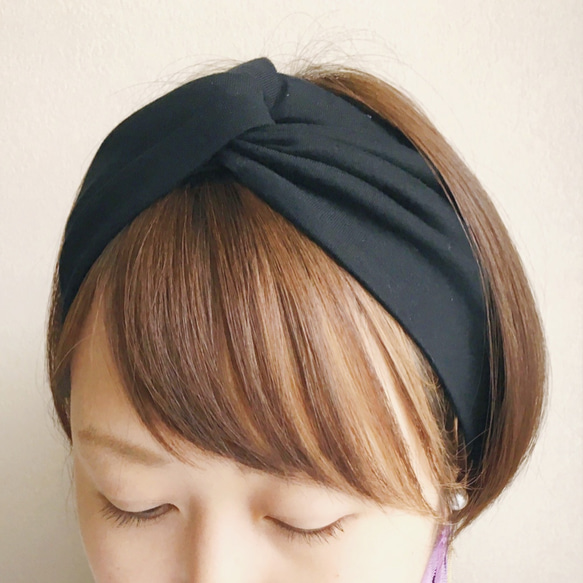 ◆New / High quality T-shirt of Peru cotton turban Black 第5張的照片