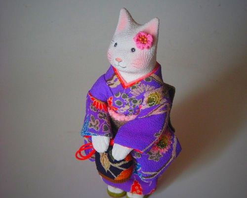 猫と兎の縮緬人形2体セット 1_adf2eb7997b9cad9c2e8dd764469