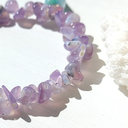 Sold 超サプライズ！！♡lavender bracelet♡−天然ナチュラルカルセドニー&スタイリッシュなラリマー- 5枚目の画像