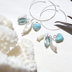 超サプライズ！！♡Multi sea earrings♡-超可愛いハートラリマーなど　何通りにも楽しめる大人可愛いピアス 1枚目の画像