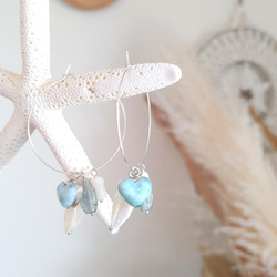 超サプライズ！！♡Multi sea earrings♡-超可愛いハートラリマーなど　何通りにも楽しめる大人可愛いピアス 5枚目の画像