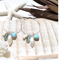 超サプライズ！！♡Multi sea earrings♡-超可愛いハートラリマーなど　何通りにも楽しめる大人可愛いピアス 6枚目の画像