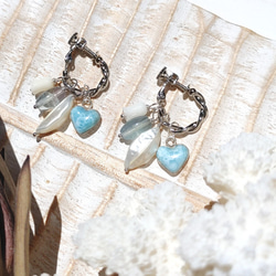 超サプライズSALE！！♡Multi sea earrings♡-超可愛いハートラリマーなど　6wayイヤリング 3枚目の画像