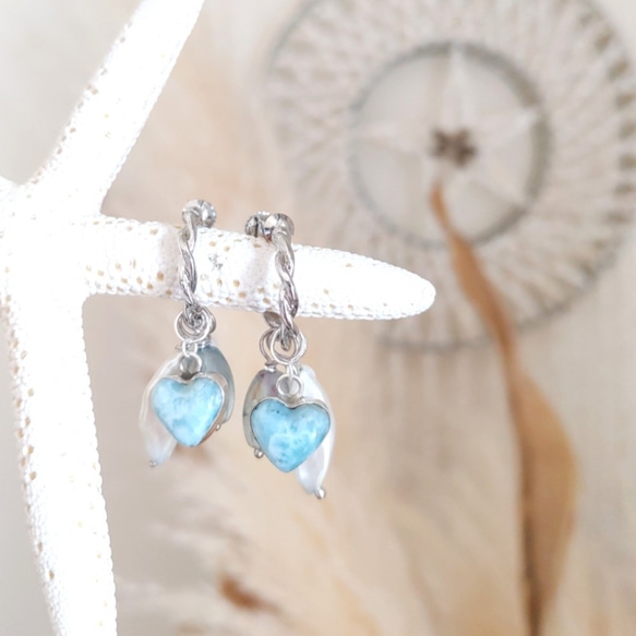 超サプライズSALE！！♡Multi sea earrings♡-超可愛いハートラリマーなど　6wayイヤリング 5枚目の画像