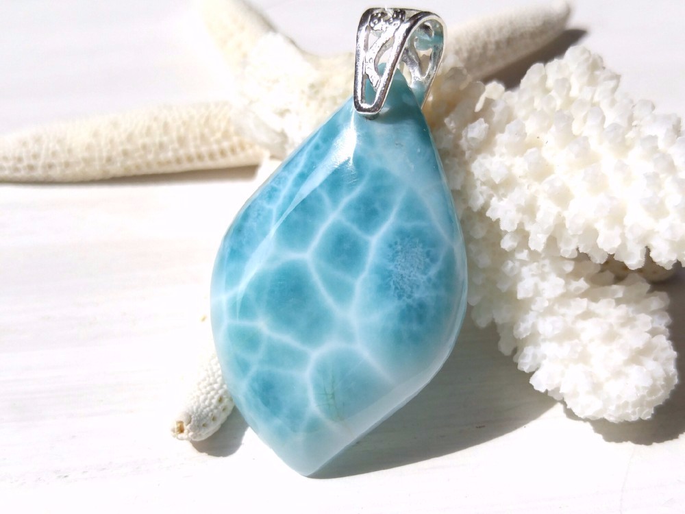 ⭐︎【天然】ラリマー ペンダントトップ k18 おそく 7.7g 