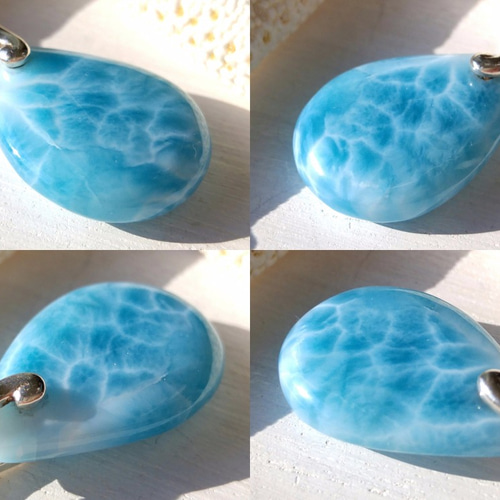 Ocean's Drop -鮮やかな青、模様が美しいハイクオリティ雫ラリマー