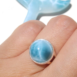 Sold!! 完璧な水の惑星Ring -力強い美しい波模様！青が濃い！重ね付もオススメ♡トップクオリティラリマーリング 2枚目の画像