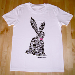 うさぎ Tシャツ ワンピース (白)　ウサギ MUSIC ZOO 3枚目の画像