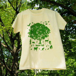 アニマルツリーTシャツ　木 メンズ オーガニックコットン 動物 1枚目の画像