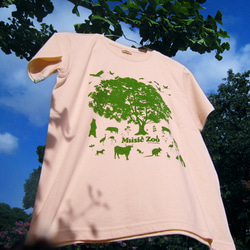 アニマルツリーTシャツ　木 メンズ オーガニックコットン 動物 3枚目の画像