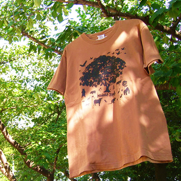 アニマルツリーTシャツ　木 メンズ オーガニックコットン 動物 5枚目の画像