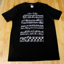楽譜・音符ネコ（猫） Tシャツ（黒） Tシャツ MUSIC ZOO 通販