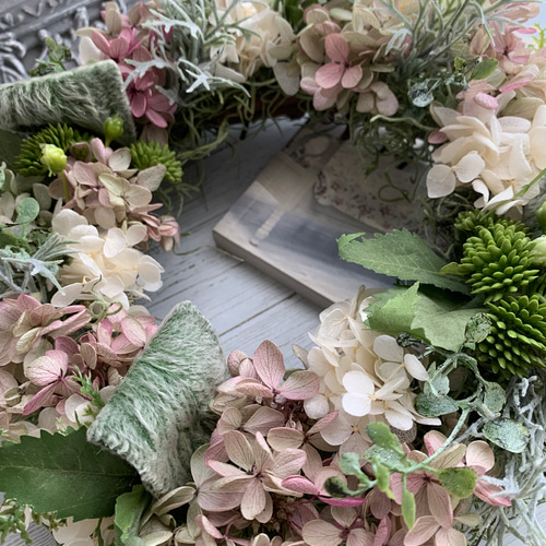 プライスダウンしました!フレンチシックな紫陽花リース