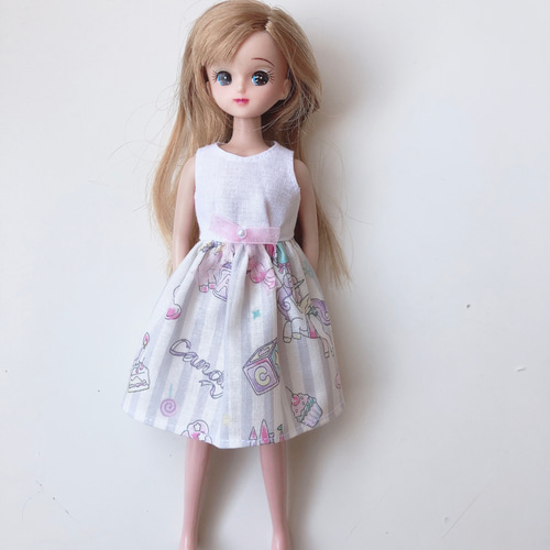 22cmドール服 ゆめかわ♡ワンピース リカちゃん・ブライスサイズ