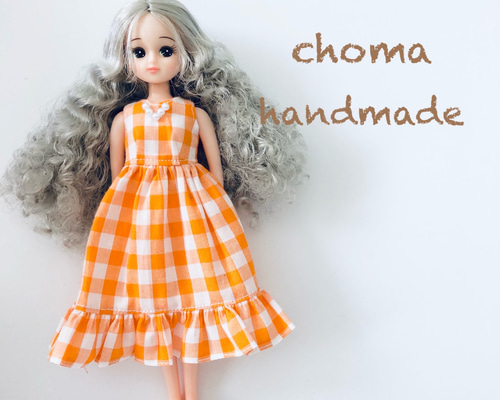 リカちゃん　洋服　マルチカラーチェック❤︎長袖シャツマキシワンピース e9590ec4aff161cc7bf9049d92188e