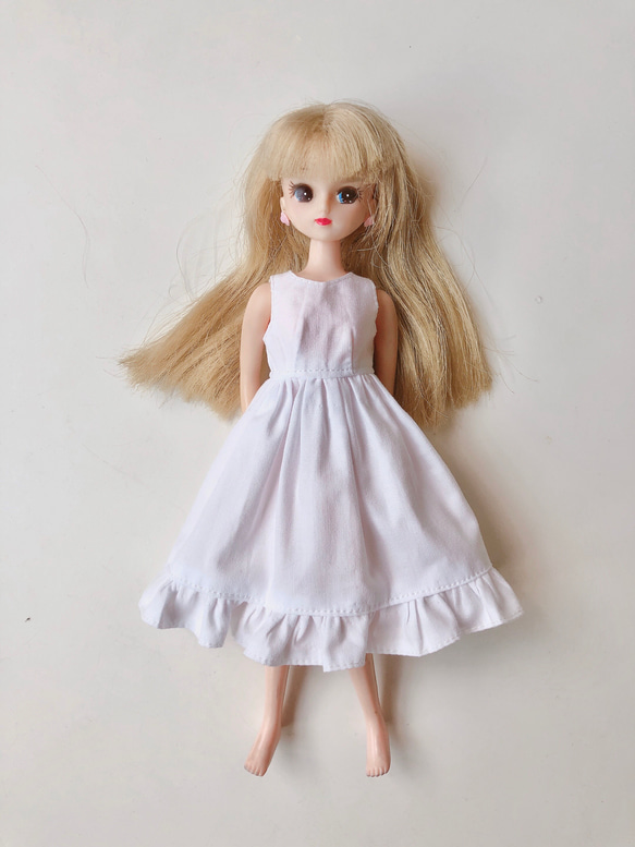 リカちゃん 服 ワンピース 白 フリル その他人形 CHOMA 通販 9818020