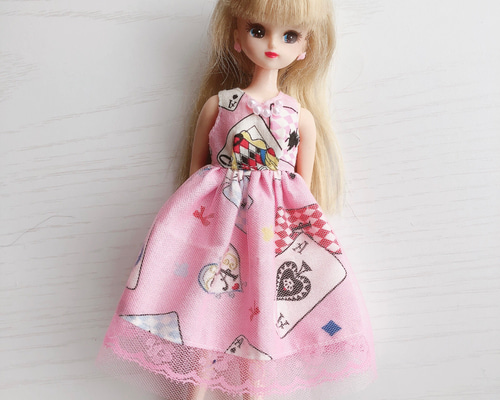 リカちゃんハンドメイド服　うさぎのミニワンピース双子ちゃんセット うさみみ＆エプロンワンピ＊【フェルト＊服づくり】【リカちゃん
