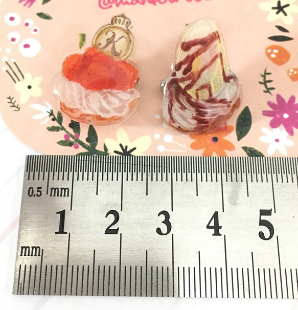 小さなケーキのブローチ★クランベリーとバナナチョコ 4枚目の画像