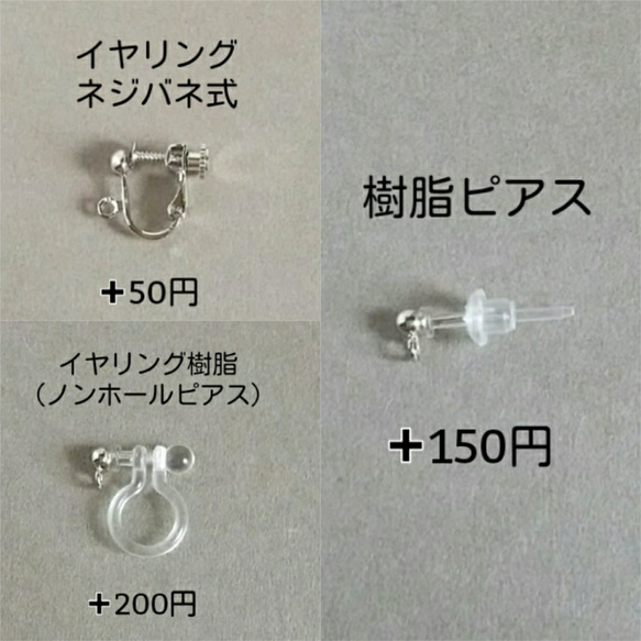 【temari‐cottonpearl】手編みピアス silver 3枚目の画像