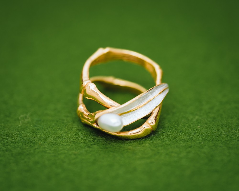 竹 リング パール