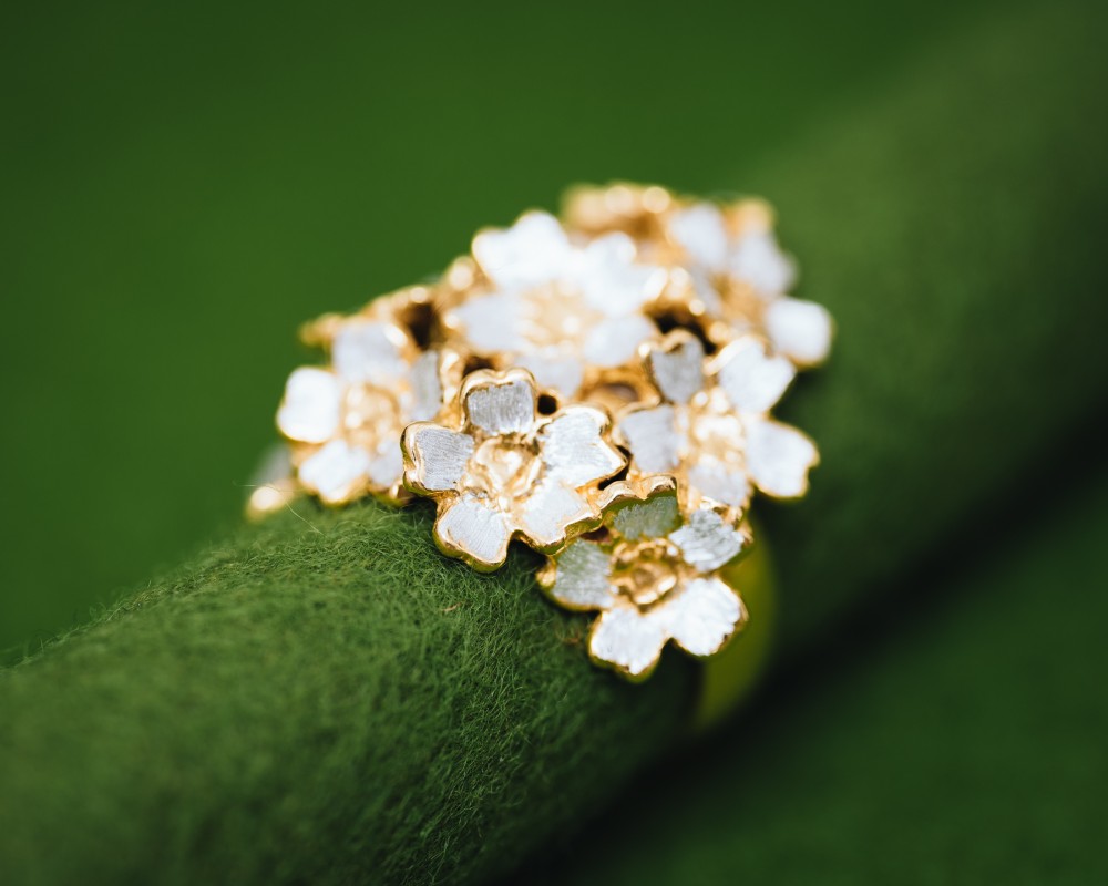 さくら リング ゴールド&シルバー (大)