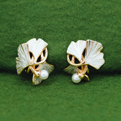 銀杏珍珠耳環（也可選購耳環） 第4張的照片