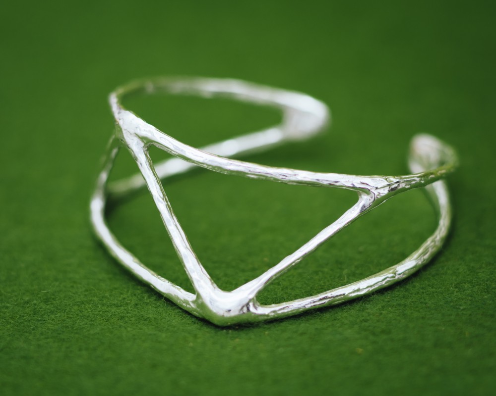 SHINJI ART ジオメトリック バングル ブリタニアシルバー958