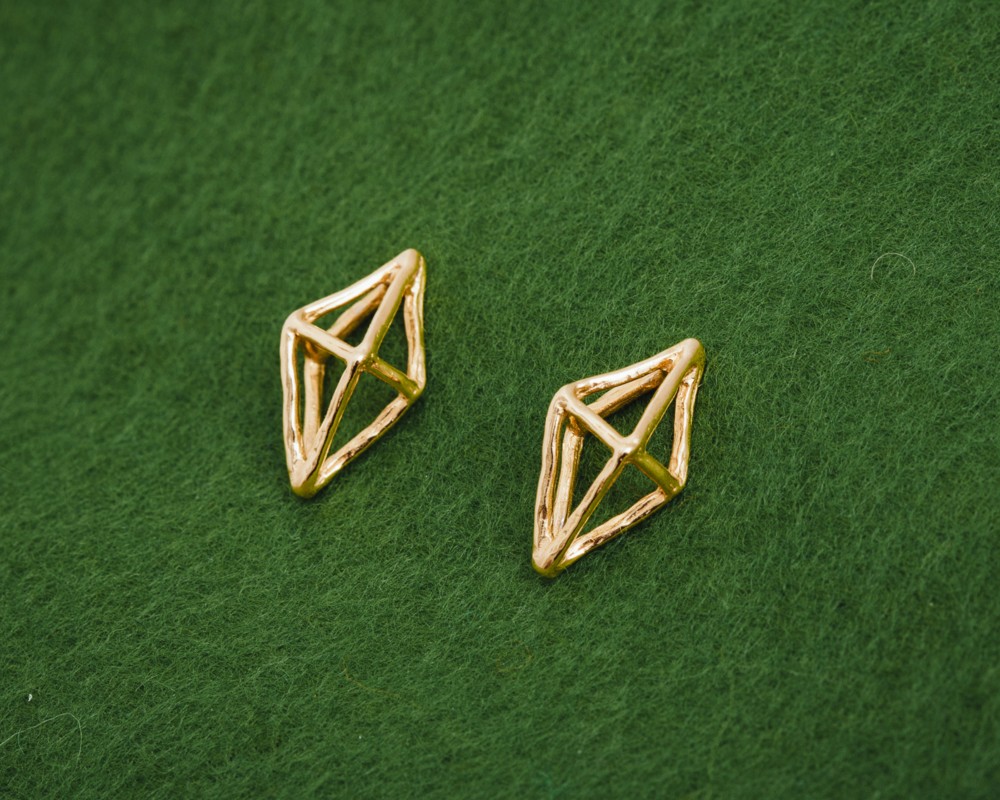 ジャングルジム ピアス ゴールド