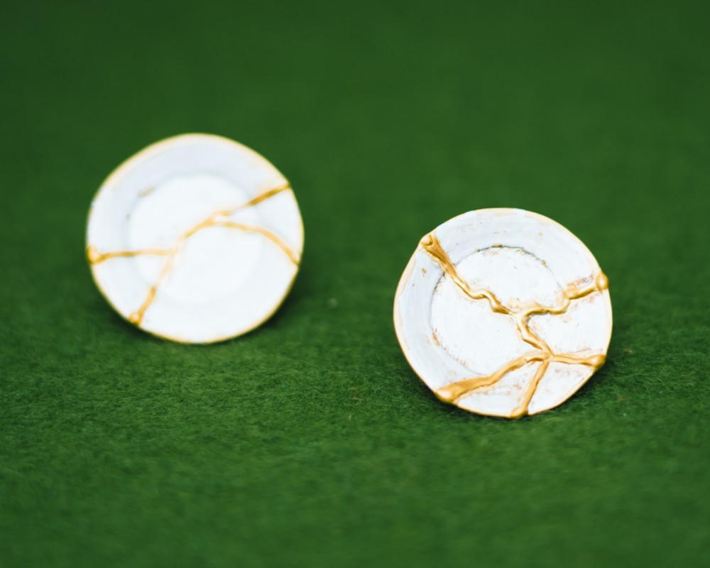 金継ぎ ピアス(イヤリングもオプション購入で可）