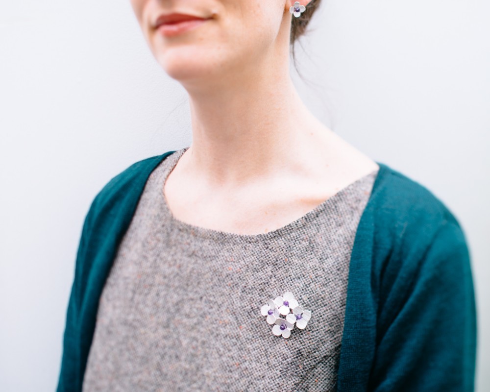 アジサイ ゴールド・パールバーション ブローチ/ペンダントトップ (チェーンなし)