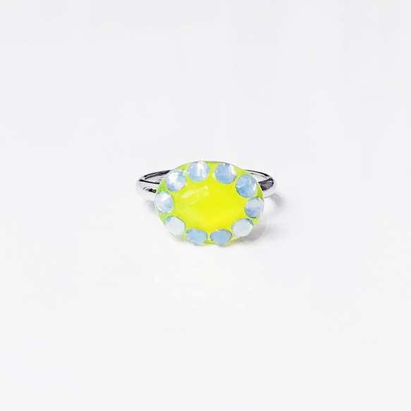 Dot Frame Ring -lemon yellow- 1枚目の画像