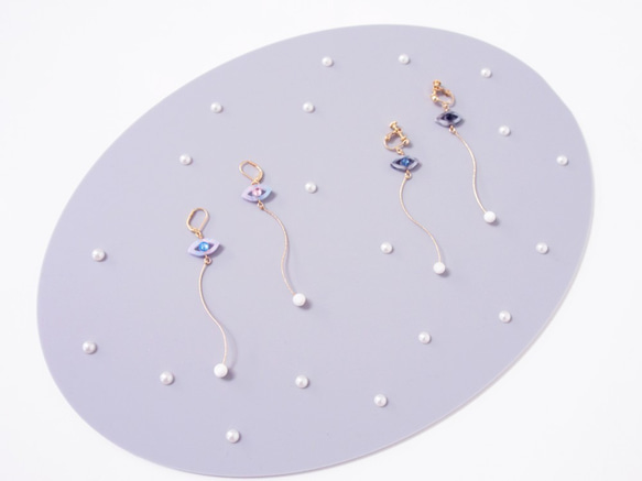 Namida no Ato Pierces / Earrings -marble pink- 5枚目の画像