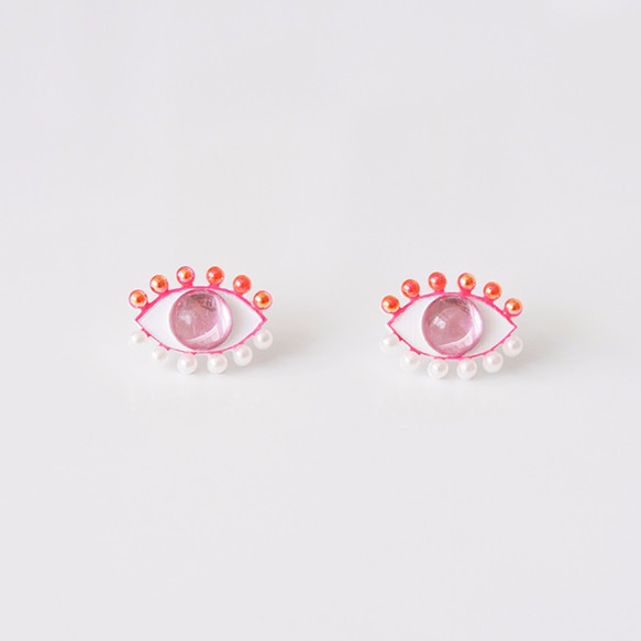 Medama Pierces / Earrings(S) -sakura pink- 1枚目の画像
