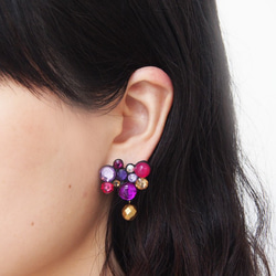 Bubble Earrings -purple- 1枚目の画像