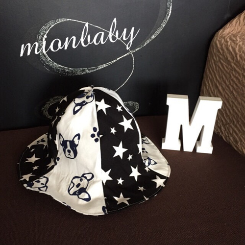 チューリップハット リバーシブル フレンチブルドッグ柄 ハット