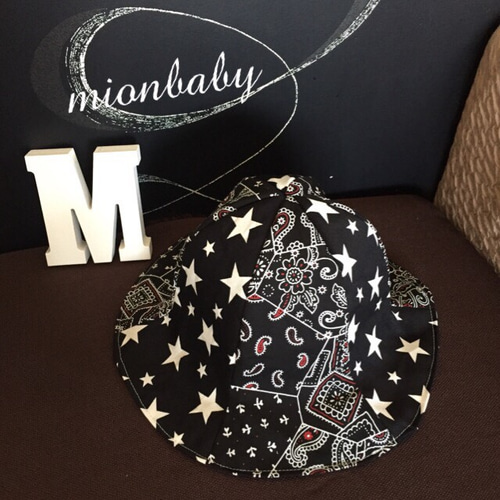 チューリップハットペイズリー柄black ハット mionbaby 通販