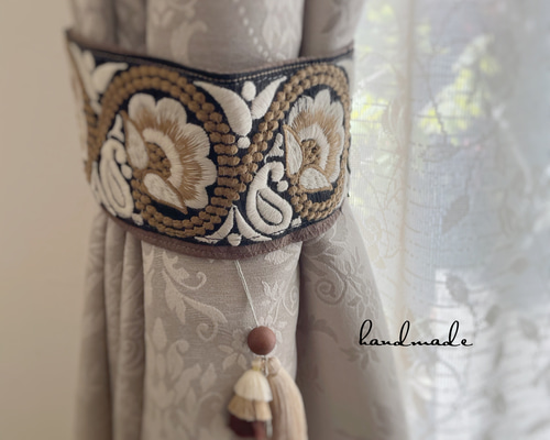 インド刺繍リボンタッセル♪ カーテンタッセル インド刺繍リボン カーテン Garland 通販