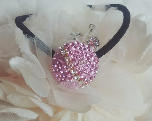 スワロフスキーヘアゴム ピンク ヘアゴム アトリエ ドゥ ルミエール