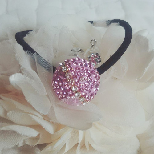 スワロフスキーヘアゴム ピンク ヘアゴム アトリエ ドゥ ルミエール