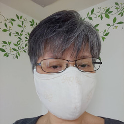 夏マスク『お顔すっぽりマスク』【byAngelus】（迷彩・カモフラ・フラワー：グレー、ふちどりテープ：選択可） 7枚目の画像
