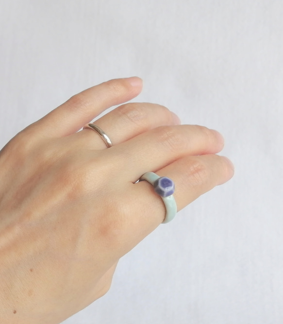 ceramic ring(blue stone) 2枚目の画像